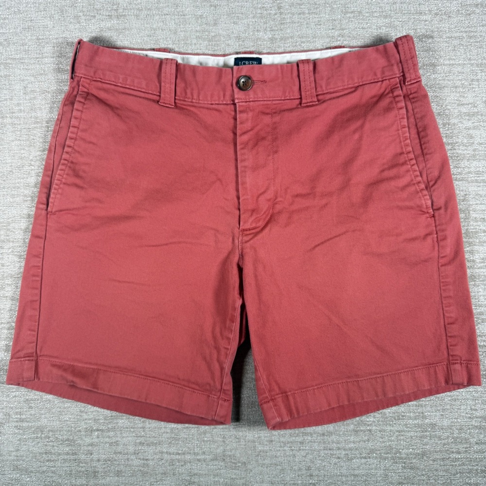 J.Crew Shorts Mens 31/7 Salmon Red Chino Cotton Twill Flat Front 19736
